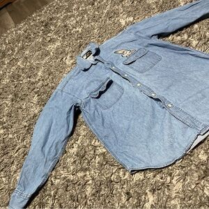 Vintage Looney Tunes Shirt Bugs Bunny & Taz Long Sleeve Denim Top Line Size M un